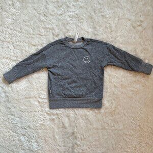 Childhoods Clothing Boxy Sweatshirt in Smile on Heather Gray - 18-24m